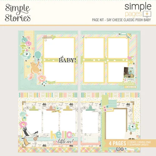 Simple Stories - Say Cheese Classic Pooh Baby Collection - Simple Pages - Page Kit 1 Simple Stories - Say Cheese Classic Pooh Baby Collection - Simple Pages - Page Kit
