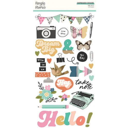 Simple Stories - Take Note Collection - 6 x 12 Chipboard Stickers 1 Simple Stories - Take Note Collection - 6 x 12 Chipboard Stickers