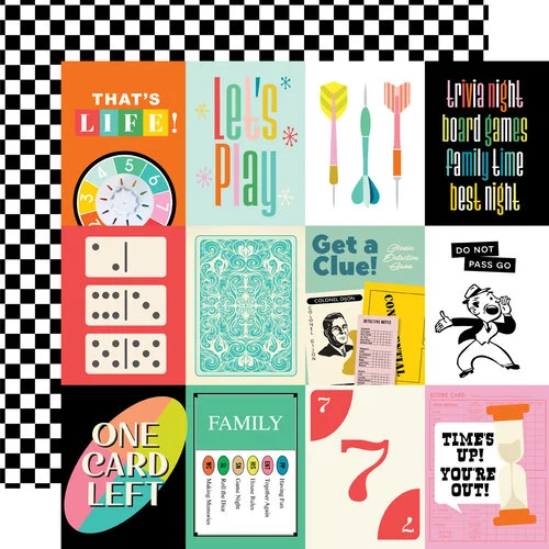 Simple Stories - Game Night Collection - 12 x 12 Double Sided Paper - 3 x 4 Elements 1 Simple Stories - Game Night Collection - 12 x 12 Double Sided Paper - 3 x 4 Elements
