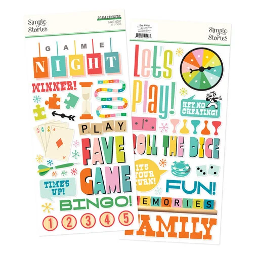 Simple Stories - Game Night Collection - Foam Stickers 1 Simple Stories - Game Night Collection - Foam Stickers