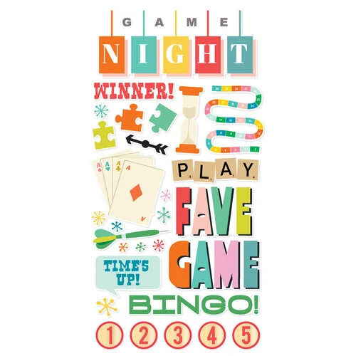 Simple Stories - Game Night Collection - Foam Stickers 2 Simple Stories - Game Night Collection - Foam Stickers