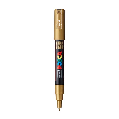 Posca - 1M Paint Marker - Extra Fine Bullet Tip - 0.7mm - Gold