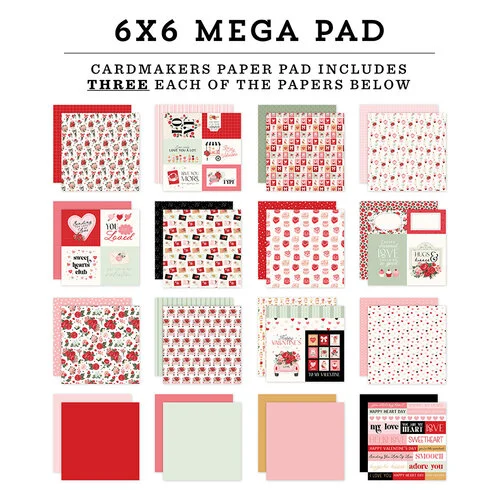 Carta Bella Paper - Be Mine Collection - 6 X 6 Mega Paper Pad
