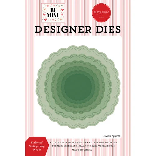Carta Bella Paper - Be Mine Collection - Designer Dies - Embossed Nesting Doily