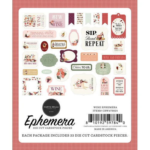 Carta Bella Paper - Wine Collection - Ephemera 2 Carta Bella Paper - Wine Collection - Ephemera