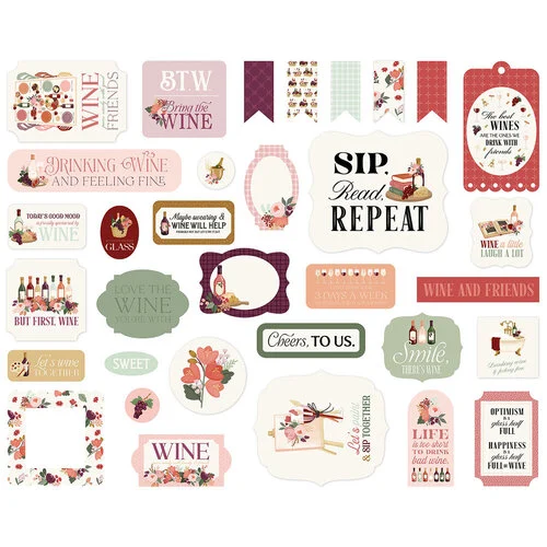 Carta Bella Paper - Wine Collection - Ephemera 3 Carta Bella Paper - Wine Collection - Ephemera