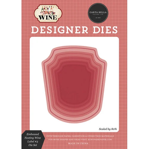 Carta Bella Paper - Wine Collection - Designer Dies - Embossed Nesting Wine Label 3 1 Carta Bella Paper - Wine Collection - Designer Dies - Embossed Nesting Wine Label 3