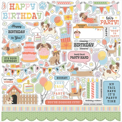Echo Park - Party Animal Collection - 12 x 12 Cardstock Stickers - Element 1 Echo Park - Party Animal Collection - 12 x 12 Cardstock Stickers - Element