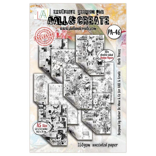 AALL and Create - Inkblot Meadow Collection - A5 Paper Pack - Herb Traces