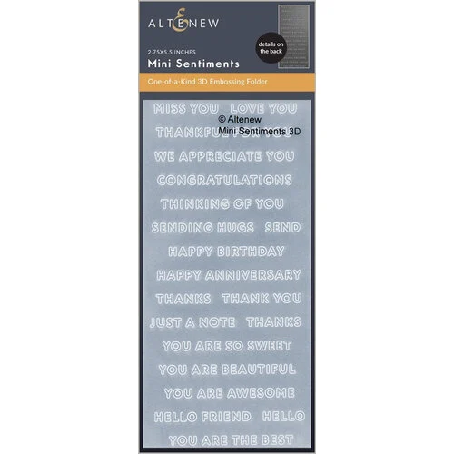 Altenew - 3D Embossing Folder - Mini Sentiments