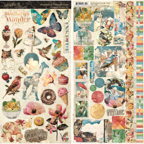 Graphic 45 - Journaling Through Time Collection - Cardstock Stickers 1 Graphic 45 - Journaling Through Time Collection - Cardstock Stickers