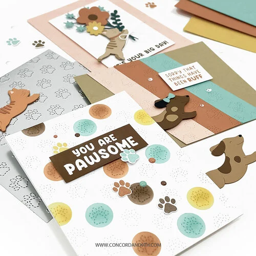 Concord and 9th - Dies - Paw Prints Double Card Front