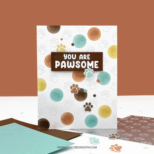 Concord and 9th - Dies - Paw Prints Double Card Front