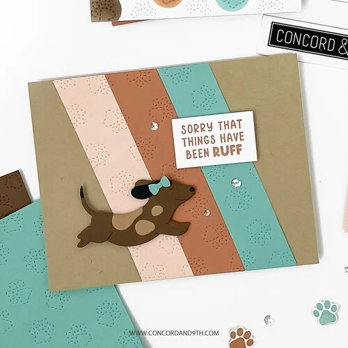 Concord and 9th - Dies - Paw Prints Double Card Front
