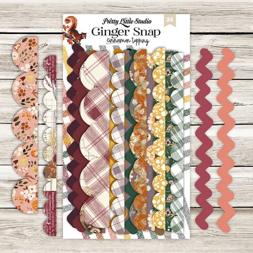 Pretty Little Studio - Ginger Snap Collection - Die-Cuts - Cinnamon Topping Borders 6 Pretty Little Studio - Ginger Snap Collection - Die-Cuts - Cinnamon Topping Borders