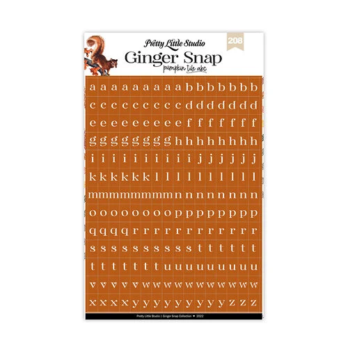 Pretty Little Studio - Ginger Snap Collection - Tile ABC - Pumpkin