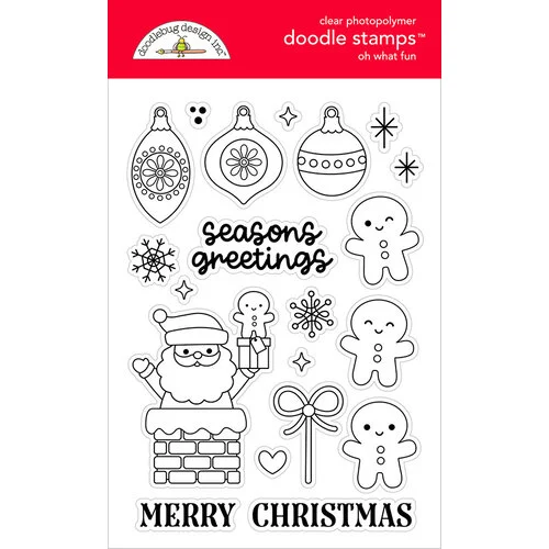 Doodlebug Design - Oh What Fun Collection - Clear Photopolymer Stamps
