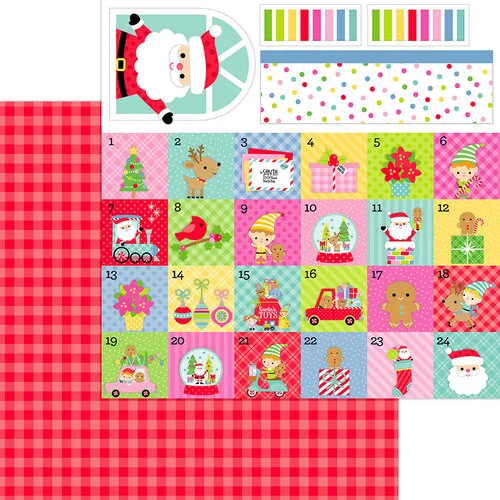 Doodlebug Design - Oh What Fun Collection - 12 x 12 Double Sided Paper - Festive Flannel 1 Doodlebug Design - Oh What Fun Collection - 12 x 12 Double Sided Paper - Festive Flannel