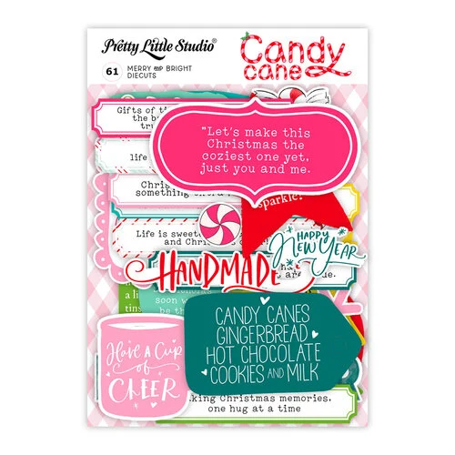 Pretty Little Studio - Candy Cane Collection - Die-Cuts - Word Shapes - Merry and Bright 3 Pretty Little Studio - Candy Cane Collection - Die-Cuts - Word Shapes - Merry and Bright