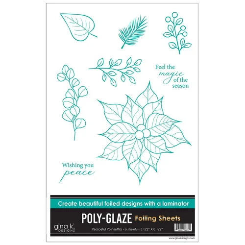 Gina K Designs - Poly-Glaze Foiling Sheets - Peaceful Poinsettia 1 Gina K Designs - Poly-Glaze Foiling Sheets - Peaceful Poinsettia