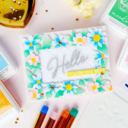 Pinkfresh Studio - Flourish & Grow Collection - Stencils - Bloom Burst 5 Pinkfresh Studio - Flourish & Grow Collection - Stencils - Bloom Burst