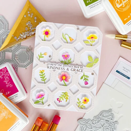 Pinkfresh Studio - Flourish & Grow Collection - Dies - Octagon Grid 5 Pinkfresh Studio - Flourish & Grow Collection - Dies - Octagon Grid