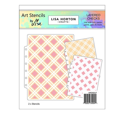 Lisa Horton Crafts - A5 Stencil - Layered Checks 1 Lisa Horton Crafts - A5 Stencil - Layered Checks