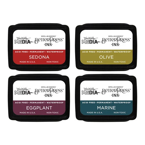 Spellbinders - Dina Wakley Media - BetterPress Ink - Mini Ink Pads - Earthy 1 Spellbinders - Dina Wakley Media - BetterPress Ink - Mini Ink Pads - Earthy