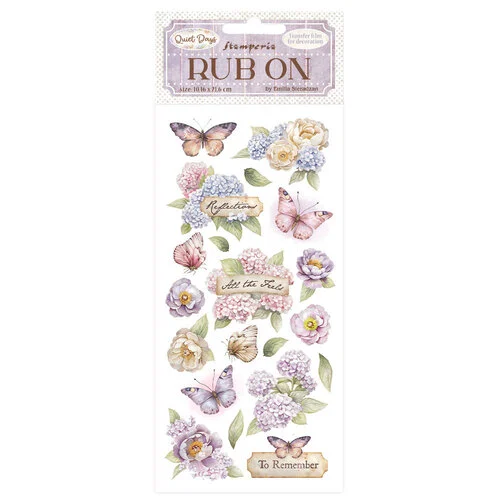 Stamperia - Quiet Days Collection - Rub-On Transfers - Hydrangea and Butterfly 1 Stamperia - Quiet Days Collection - Rub-On Transfers - Hydrangea and Butterfly