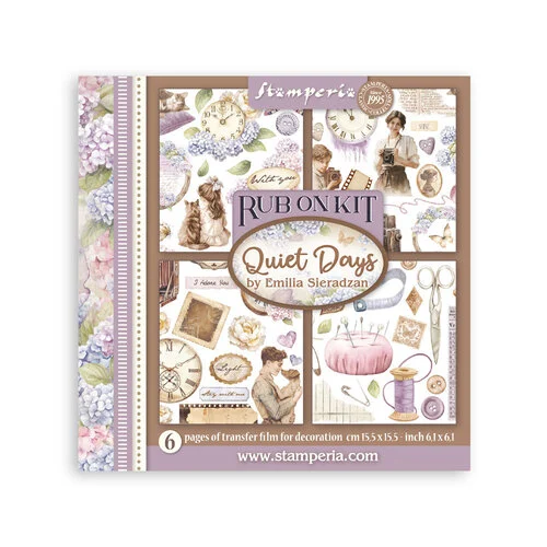 Stamperia - Quiet Days Collection - Rub-On Transfers - Assortment - 6 Subjects