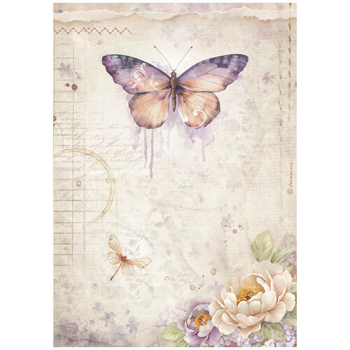 Stamperia - Quiet Days Collection - A4 Rice Paper - Butterfly 1 Stamperia - Quiet Days Collection - A4 Rice Paper - Butterfly