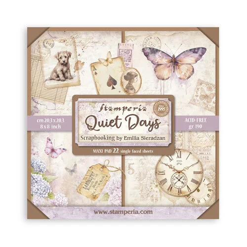 Stamperia - Quiet Days Collection - 8 x 8 Paper Pad - Single Face