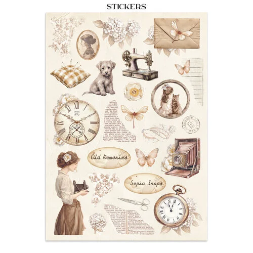 Stamperia - Quiet Days Collection - Junk Journal - Stickers, Cut-outs, and Backgrounds 5 Stamperia - Quiet Days Collection - Junk Journal - Stickers, Cut-outs, and Backgrounds