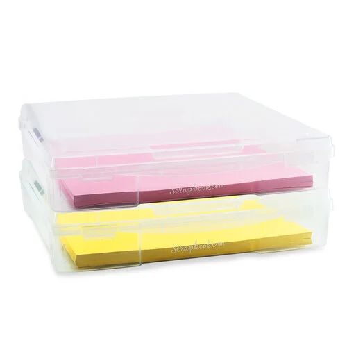 Scrapbook.com - Clear Craft Storage Box - 12x12 - 2 Pack
