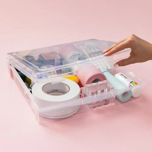 Scrapbook.com - Clear Craft Storage Box - 12x12 - 2 Pack