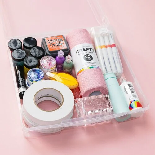 Scrapbook.com - Clear Craft Storage Box - 12x12 - 2 Pack