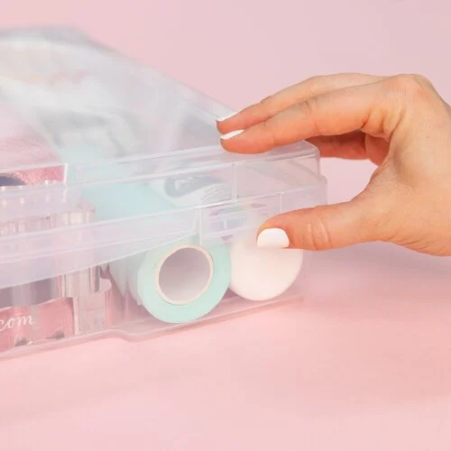 Scrapbook.com - Clear Craft Storage Box - 12x12 - 2 Pack