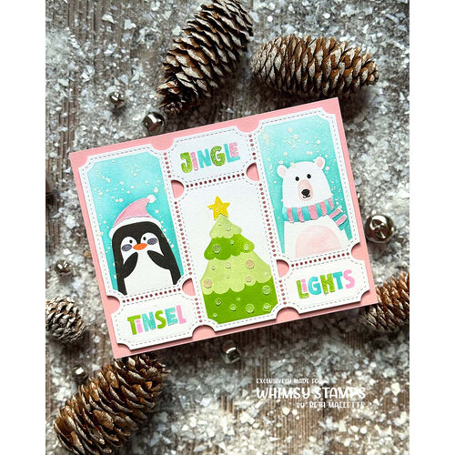 Whimsy Stamps - Layering Stencils - Terrific Tickets Christmas