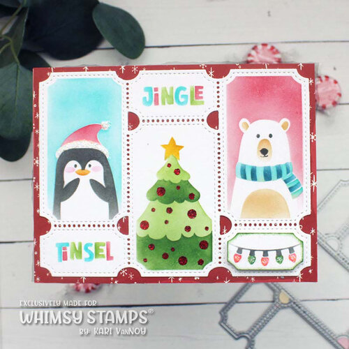 Whimsy Stamps - Layering Stencils - Terrific Tickets Christmas