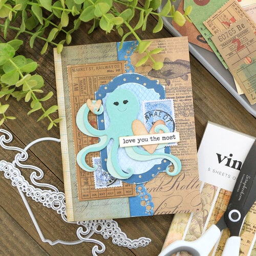 Scrapbook.com - Coastal Charm Bundle - Dies, Paper, and Stamps