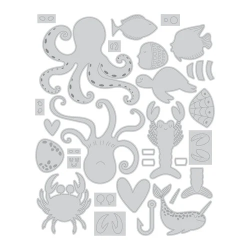 Scrapbook.com - Coastal Charm Bundle - Dies, Paper, and Stamps