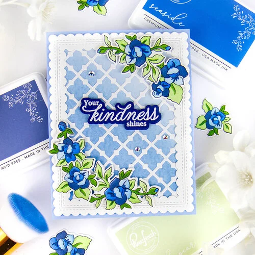 Pinkfresh Studio - Delicate Details Collection - Stencils - Petal Poise