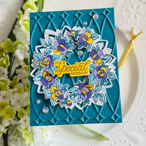 Pinkfresh Studio - Delicate Details Collection - Stencils - Petal Poise