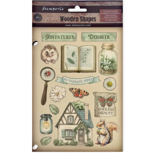 Stamperia - Herbarium Silvae Collection - Colored Wooden Shapes