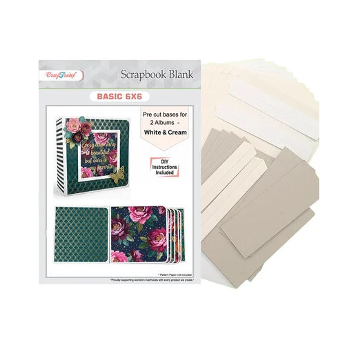 CrafTreat - Scrapbook Blanks - Precut Album Base - Basic 6 x 6 - White And Ivory