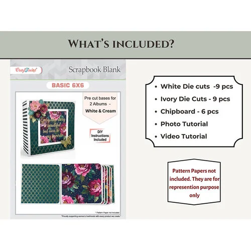 CrafTreat - Scrapbook Blanks - Precut Album Base - Basic 6 x 6 - White And Ivory