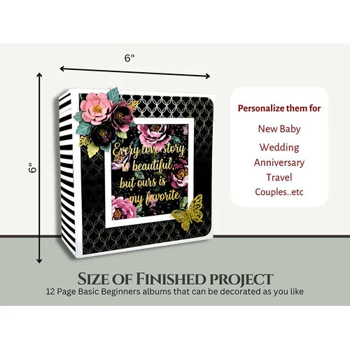 CrafTreat - Scrapbook Blanks - Precut Album Base - Basic 6 x 6 - White And Ivory