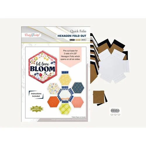 CrafTreat - Scrapbook Blanks - Quick Folio - Hexagon Fold Out