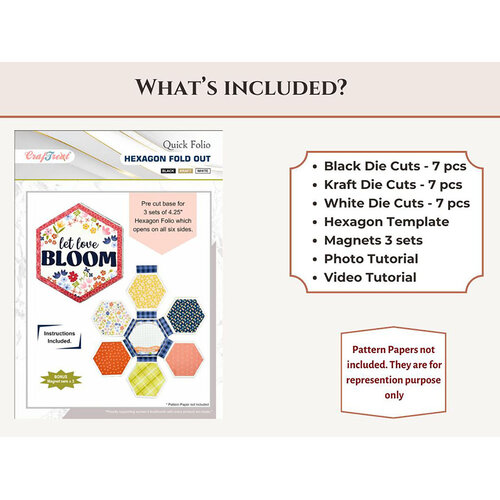CrafTreat - Scrapbook Blanks - Quick Folio - Hexagon Fold Out