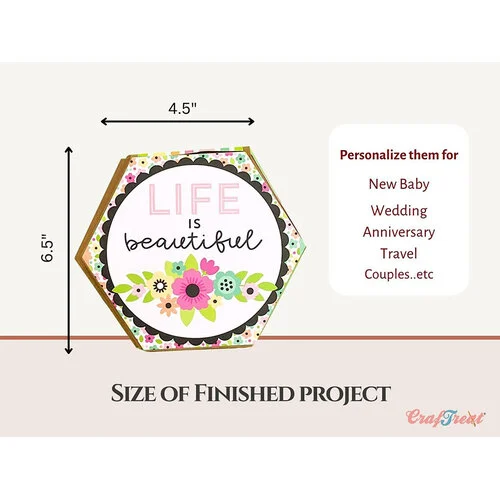 CrafTreat - Scrapbook Blanks - Quick Folio - Hexagon Fold Out
